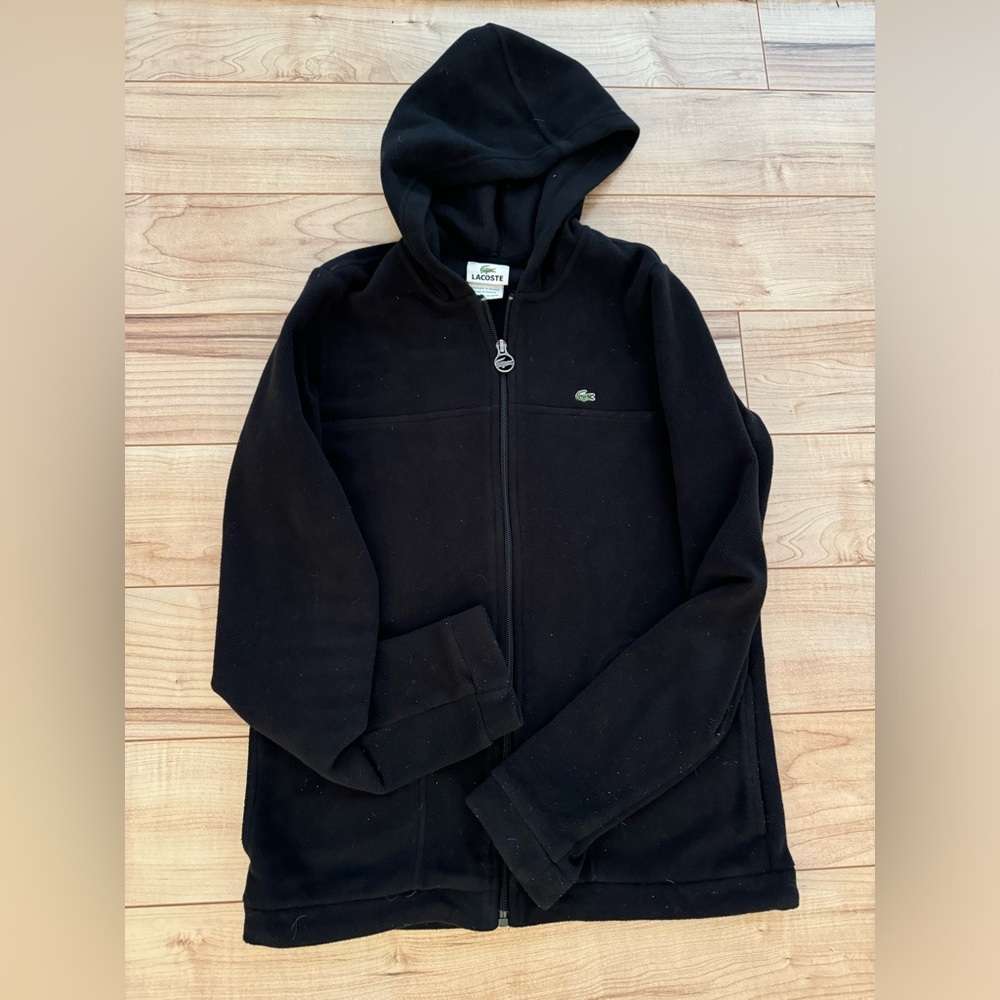 Lacoste hooded black fleece xs (sz 34)
